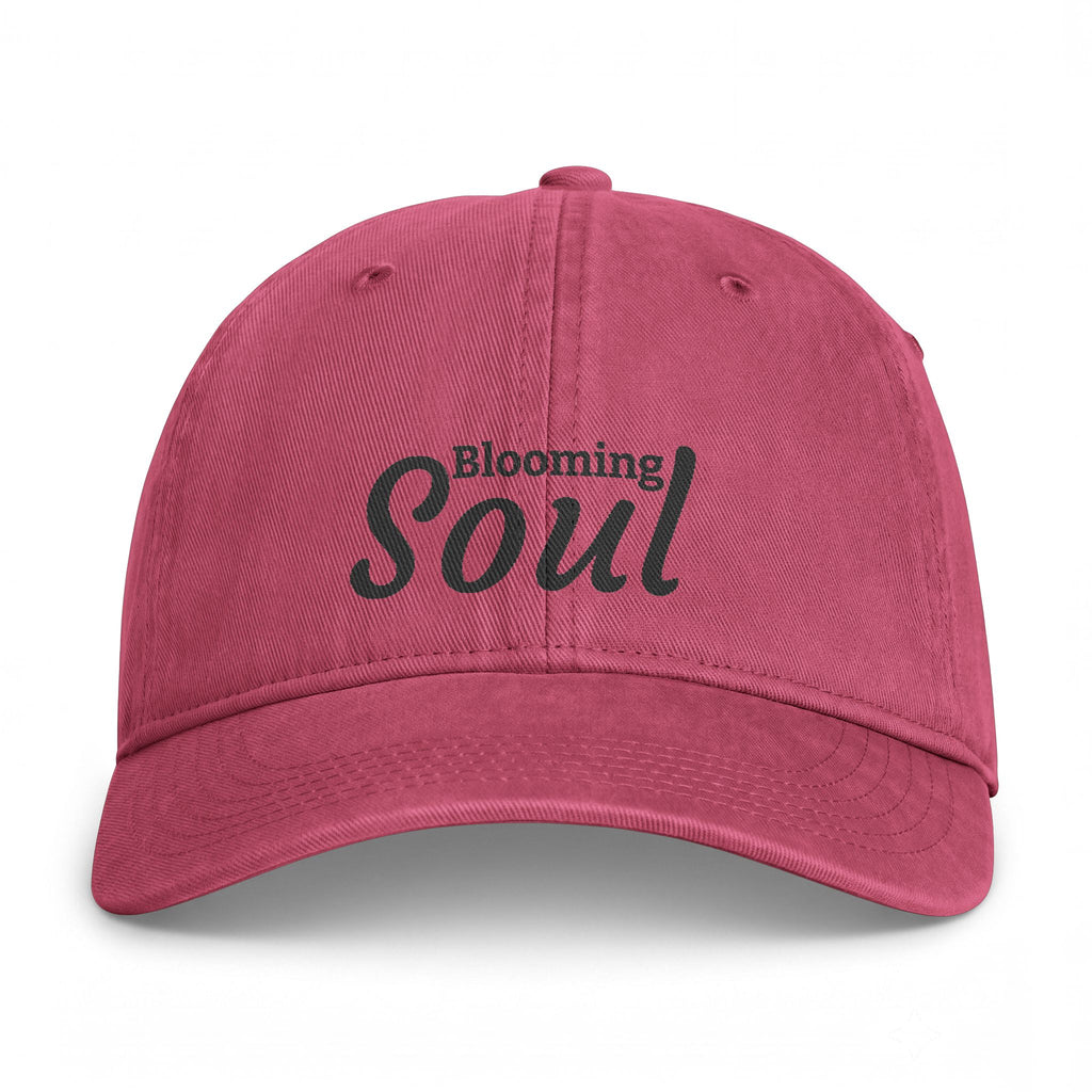 Blooming Soul Baseball Cap — Coastal Washed Hat with Script Logo