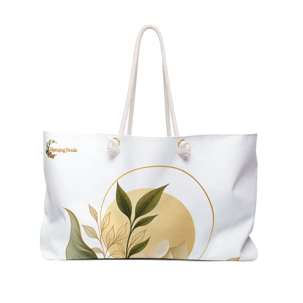 Blooming Souls Botanical Weekender Bag | Earth Tone Floral Design