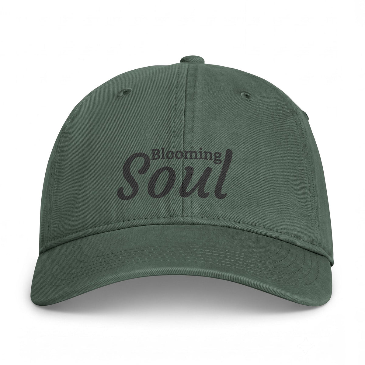 Blooming Soul Baseball Cap — Coastal Washed Hat with Script Logo