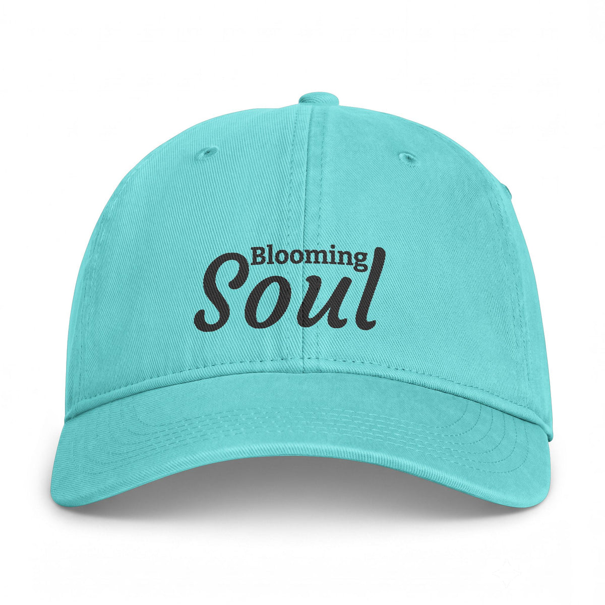 Blooming Soul Baseball Cap — Coastal Washed Hat with Script Logo